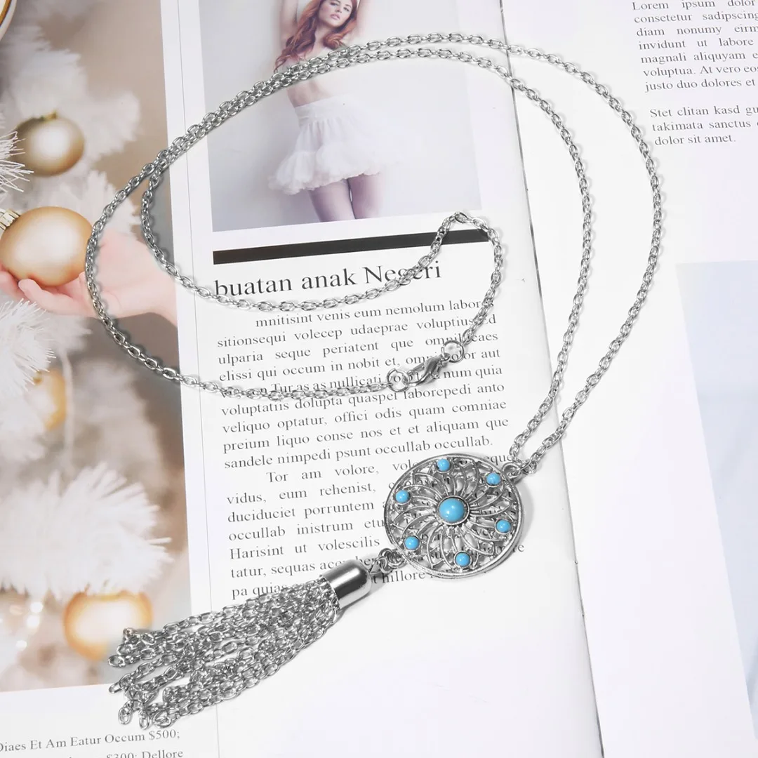 Женское длинное ожерелье Shellhard в стиле бохо с бусинами и цветами модное ажурной