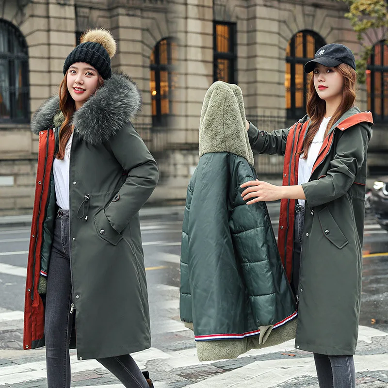 

Beardon -30 Degrees Snow Wear Long Winter Women Parkas Jacket Fur Hooded Clothing Female Fur Lining Thick Winter Coat