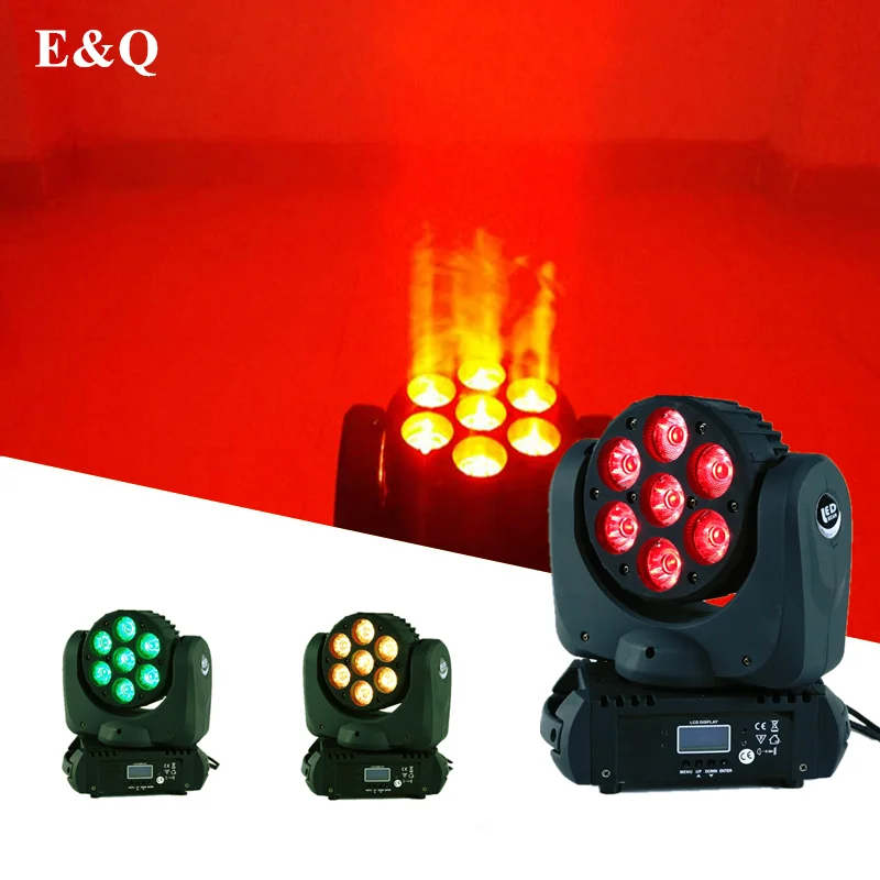 7 small King Kong full-color four-in-one LED stage lights DMX control moving head beam party light Dj Christmas disco | Лампы и