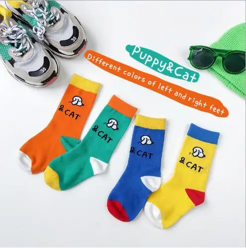 1-8 Year Autumn and winter child kids tube sock animal left and right foot socks personalized baby socks