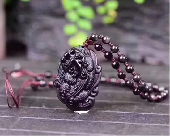 Ювелирные украшения уникальный натуральный Золотой обсидиан черный нефрит