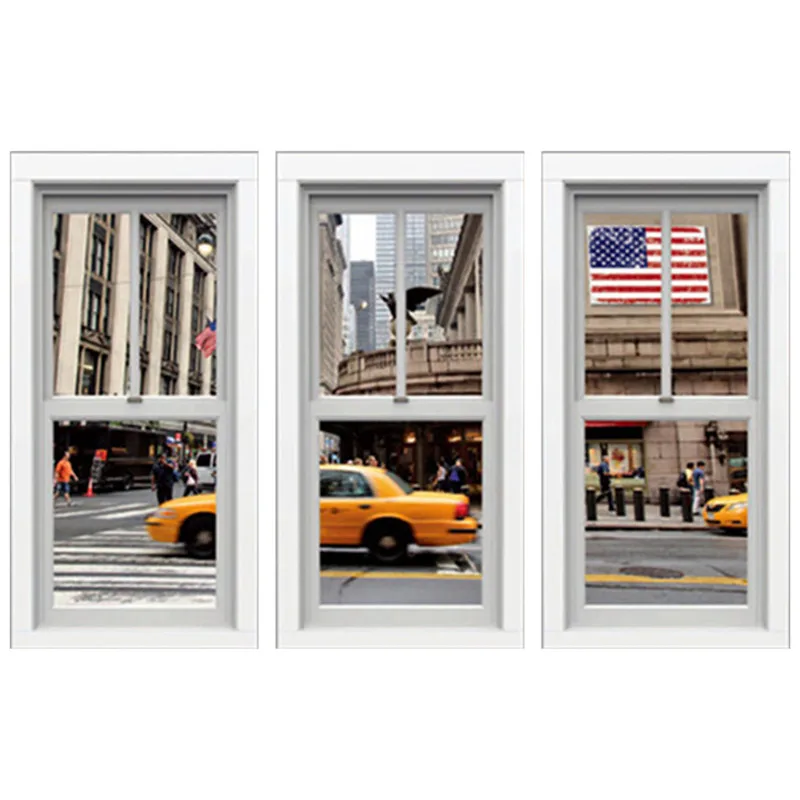 Виниловые наклейки на стену с изображением улицы Нью-Йорка 70 х50 см | Дом и сад