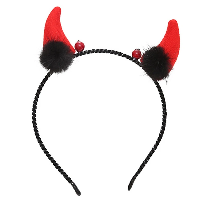

Halloween Devil Horn Headband Ox Horn Hair Hoop Funny Party Wear Hairband Cosplay Props Creative Photo Prop Costume