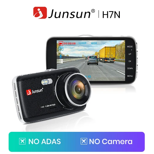No Adas No camera Junsun H7 ADAS 1296P HD Автомобильный видеорегистратор камера видеорегистратор 4 дюйма ips Двойной объектив 1080P видео регистратор с ночным видением Автомобильный видеорегистратор s - Название цвета: No Adas No camera