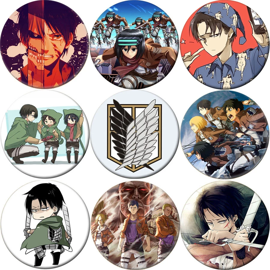 

Attack on Titan 58mm Brooch Pin Wings of Liberty Freedom Scout Regiment Legion Survey Recon Corp Eren Badge Anime Wholesale Kids