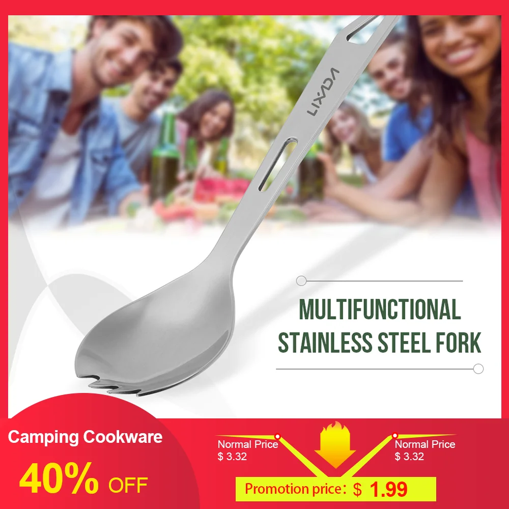 Складная ложка Lixada из титана столовая посуда для отдыха на открытом воздухе
