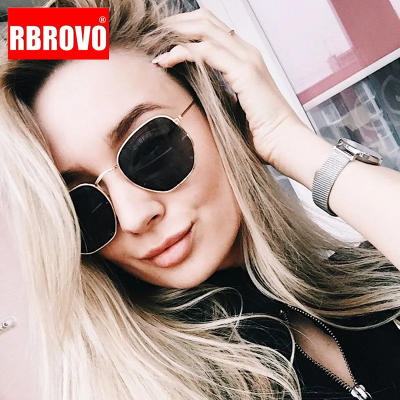 RBROVO, металлические классические женские/мужские солнцезащитные очки, зеркальные Роскошные брендовые солнцезащитные очки, женские очки для вождения, винтажные очки