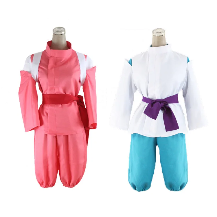 

Ye's Amine Spirited Away Ogino Chihiro White Dragon Nigihayami Kohakunushi Cosplay Costume Pink Kimono Set Japanese Uniform