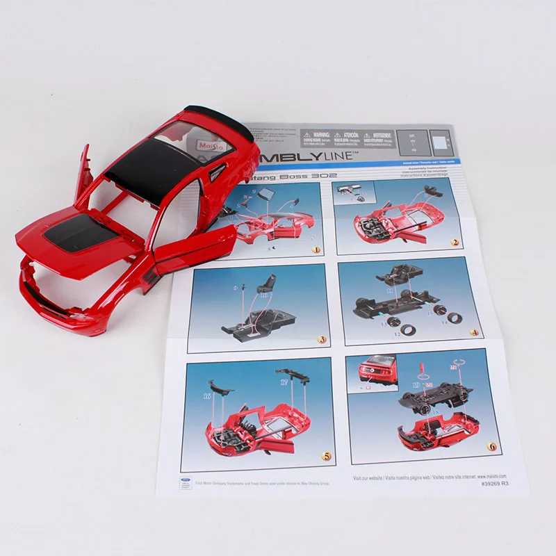Металлическая Модель автомобиля Maisto 1:24 mustang boss 302 красная ручная сборка модель
