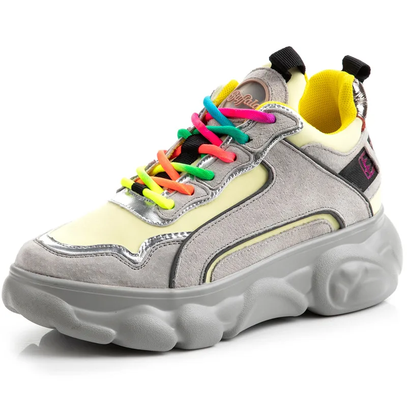 RASMEUP/новые стильные Разноцветные Женские дышащие кроссовки из натуральной кожи