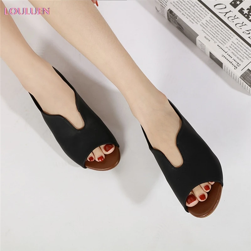 LOULUEN 2020 сексуальные женские сандалии модные удобные мягкие на плоской подошве с