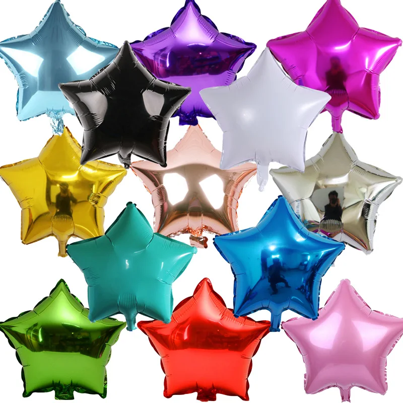 5 шт. фольгированные воздушные шары с пятиконечными звездами 18 дюймов | Дом и сад