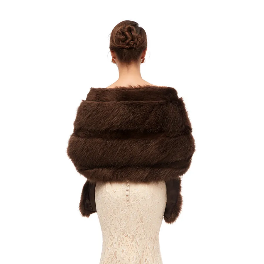 Элегантная Свадебная накидка из искусственного меха jaevini 2020 зимняя