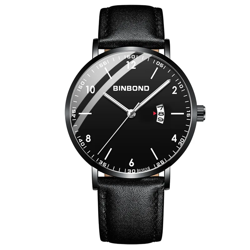 Модные деловые автоматические Ультратонкие мужские часы Binbond 2020 Роскошные