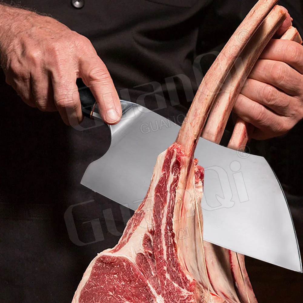 

8Butcher Knife Full Tang Handmade Forged Chef Knife Wide Blade Chopping Knife Hand-forged Stainless Steel Slicing Cooking Knife