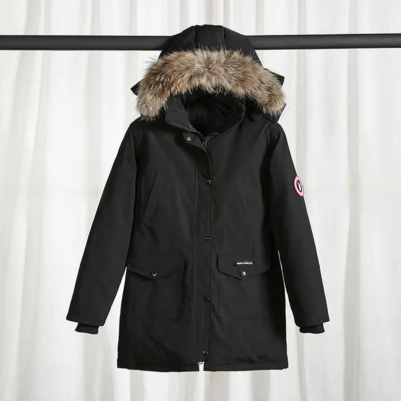 Пуховики Зимние женские утепленные средней длины новые парки с натуральным