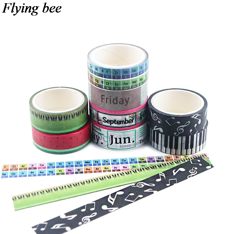 Flyingbee 15mmX5m Бумага васи лента арбуз киви Клейкая Лента Сделай Сам Фортепиано