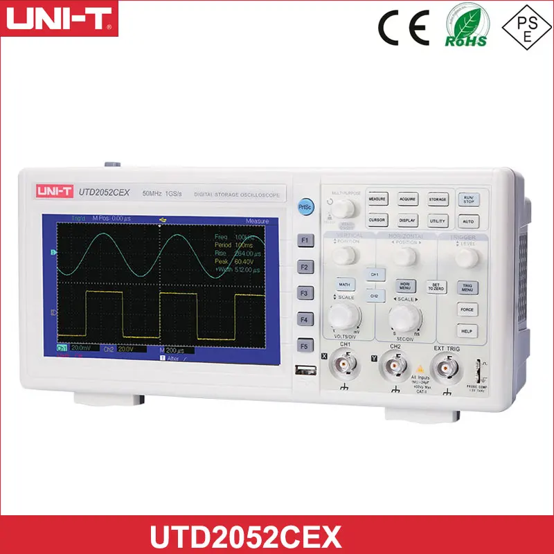 Осциллограф с цифровым хранилищем UNI-T UTD2052CEX 2-канальный прибор для измерения