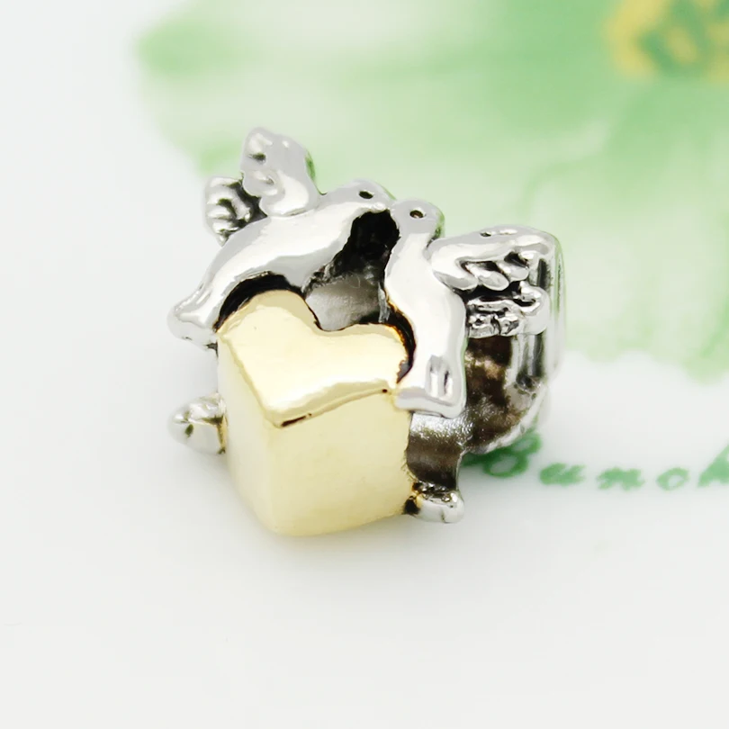 Бесплатная доставка браслет с подвесками в виде двоих голубей | Украшения и