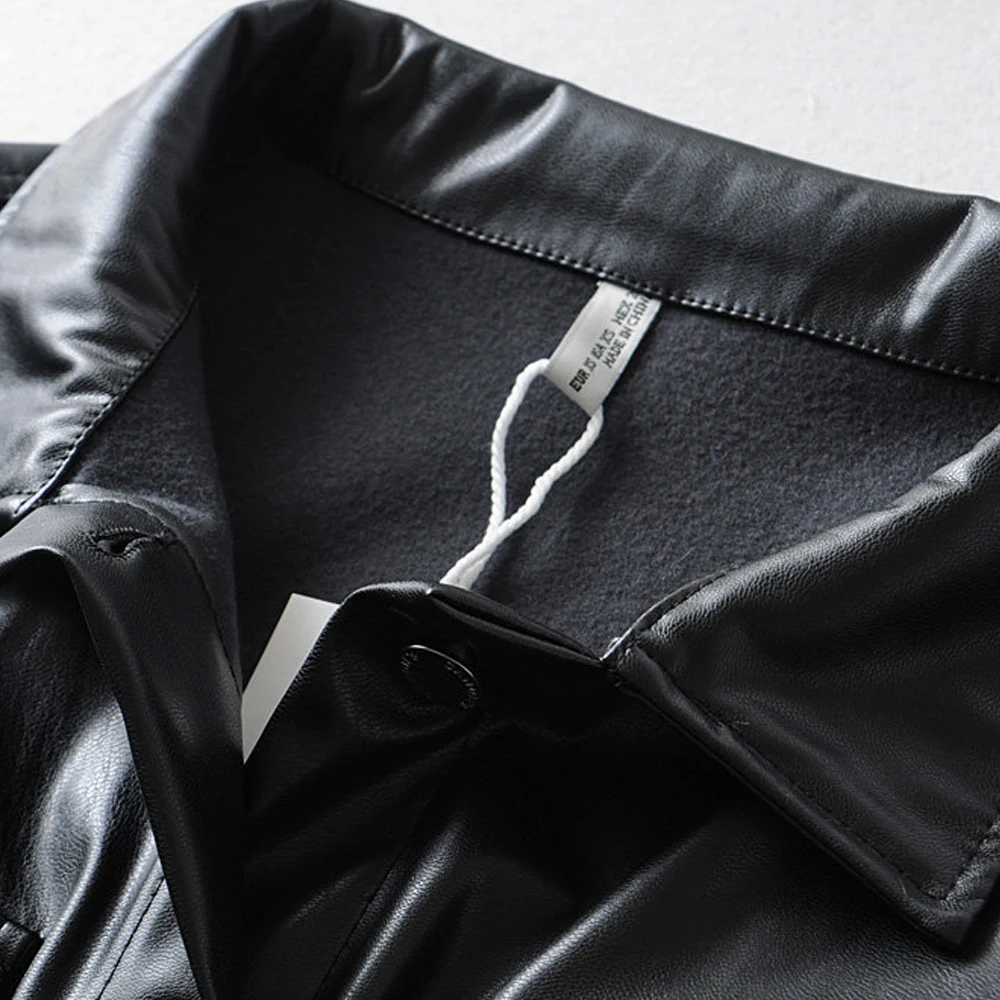 Осень 2020 свободная куртка из искусственной кожи женские повседневные пальто