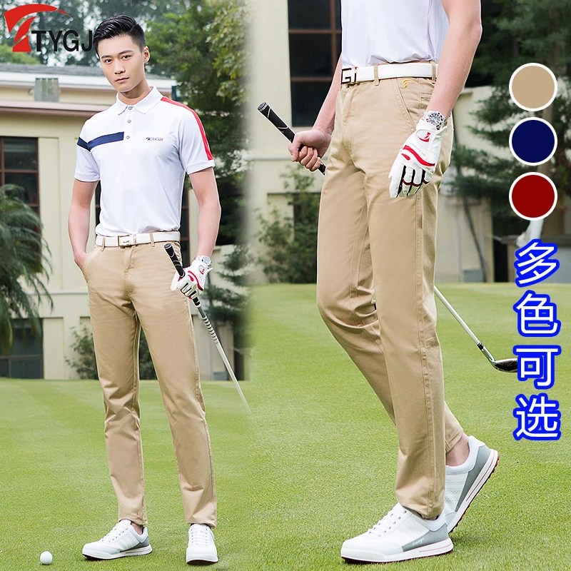 Spring Autumn Golf Apparel Sportswear Men's Golf Trousers Full Length Cotton Slim Breathable High Elastic Sports Ball Pants