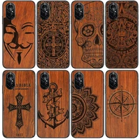 luxury wood texture pattern clear phone case for huawei honor 20 10 9 8a 7 5t x pro lite 5g black etui coque hoesjes comic fas