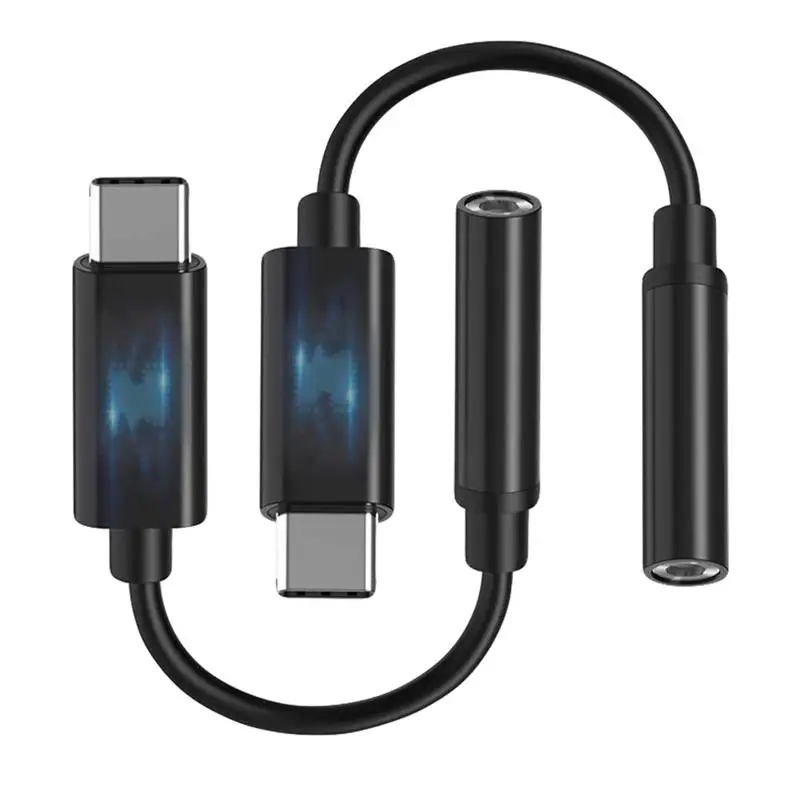 

2PCS USB-C Earphone Adapter Cable USB Type-C to 3.5mm Headphone Audio Converter