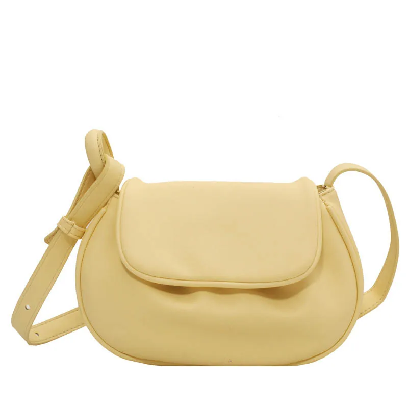 

2021 Fashion New Saddle Bags Retro Ladies Brand Design Shoulder Bag High Quality Leather Solid Color Single Handbags Armpit Bags