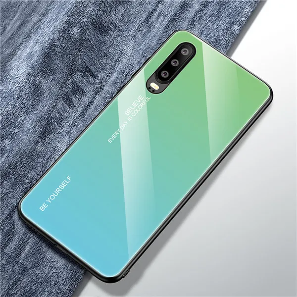 01 Градиент закаленное Стекло чехол для huawei P20 lite P30 Pro Коврики 20 Y6 Y9 P Smart крышка на Honor 20 8X 8A 10i 10 9 lite чехол - Цвет: 01