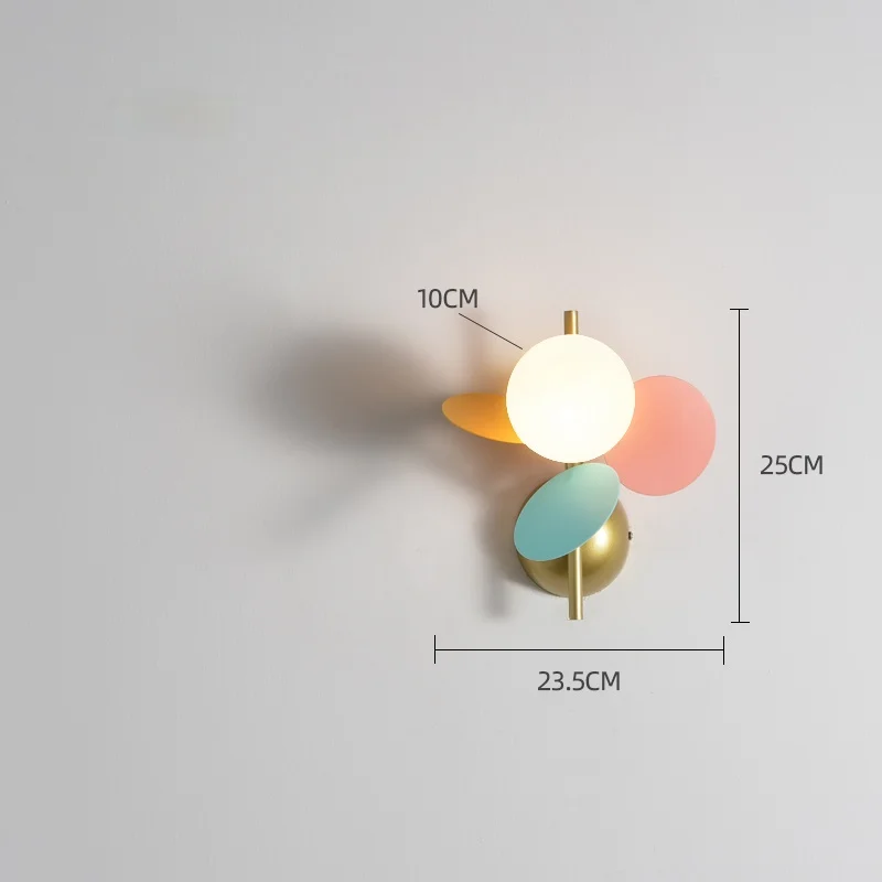 

Creative Nordic Wall Lamp Makaron Minimalist Glass Lampshade Living Room Bedroom Aisle Children's House Decorative Lighting