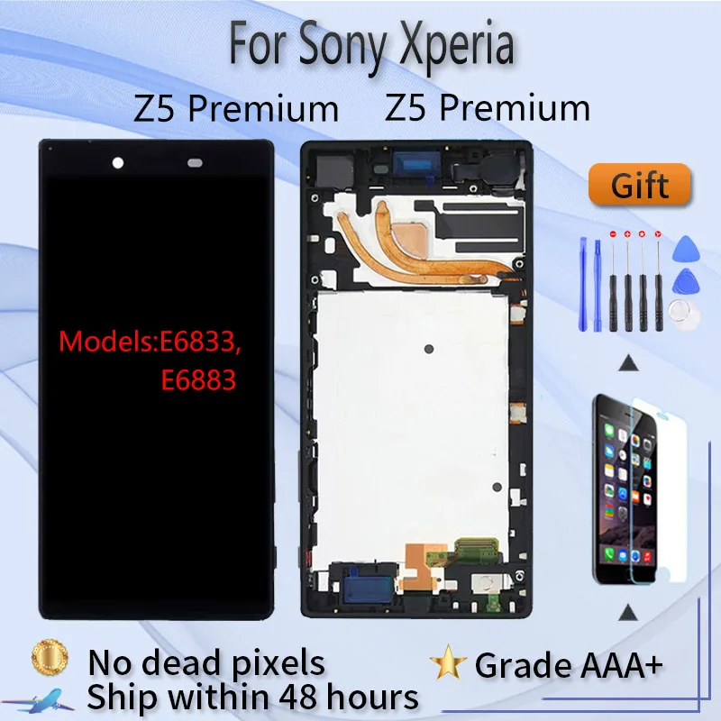 

Для Sony Xperia Z5 Премиум E6853 E6833 E6883 SO-03H ЖК-экран в сборе с передней панели телефона сенсорный экран стекло с запчастей оригинальные запасные част...