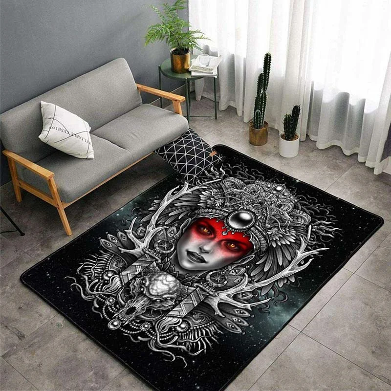 

New black skeleton Satan witch devil area hell carpet living room large carpet children's game room carpet