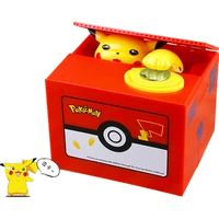 pokemon piggy bank action figure anime electronic money box steal coin piggy bank money safe box birthday gift for children