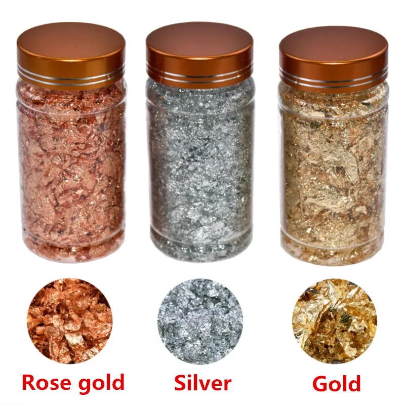 

1 Bottle of Gold Foil Fragments DIY Handmade Decorative Painting Materials Gold and Silver Confetti Foil Party Supplies