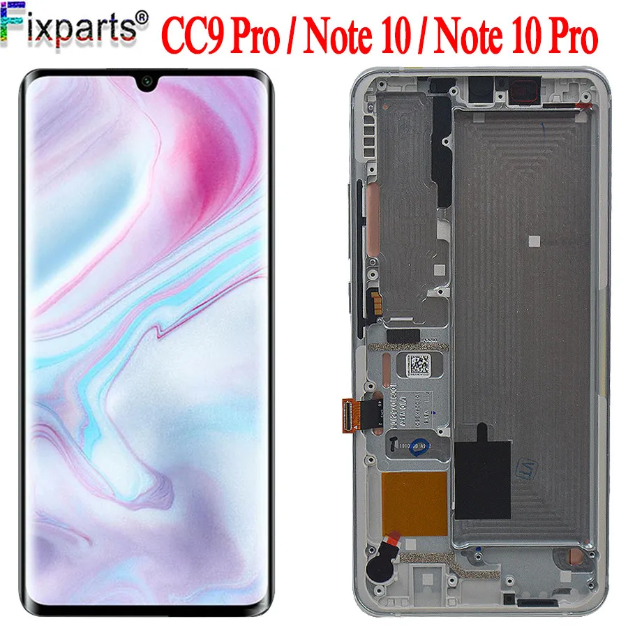 Жк-дисплей AMOLED для Xiaomi CC9 Pro Mi Note 10 дисплей с сенсорным экраном и дигитайзером в