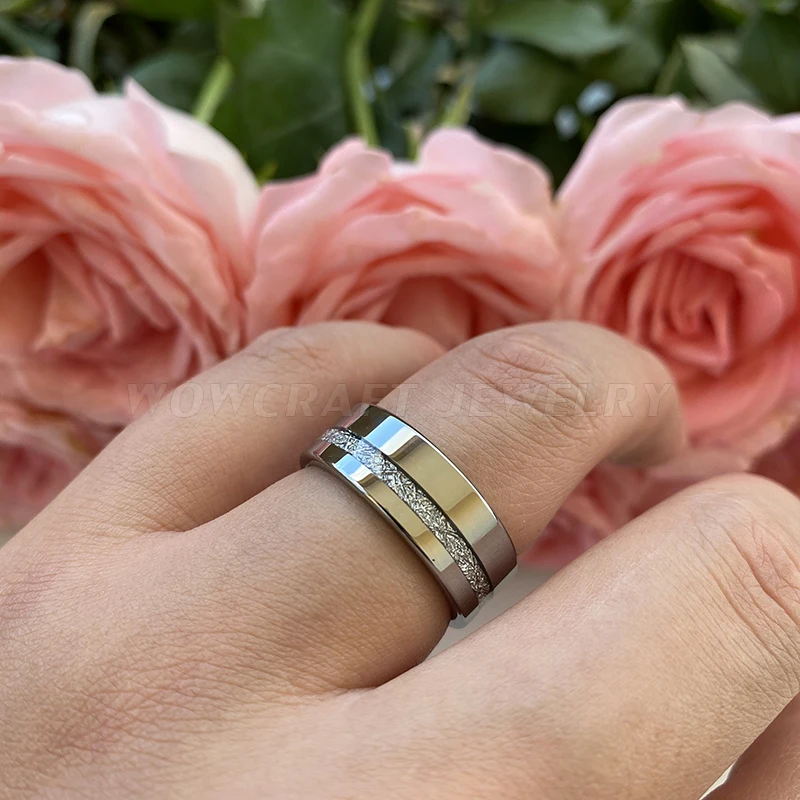 Мужское вольфрамовое кольцо 8 мм Женское Обручальное полированная блестящая