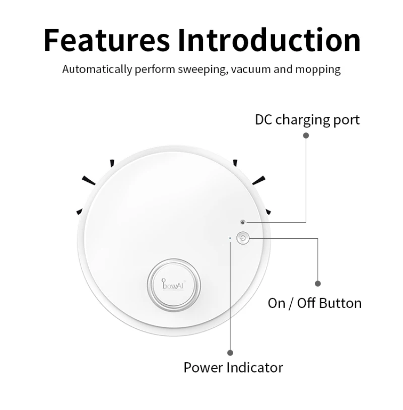 

New 3 IN 1 Smart Robot Vacuum Cleaner 1200Pa App Remote Control Vacuum Cleaner Home Multifunctional Wireless Sweeping Robot