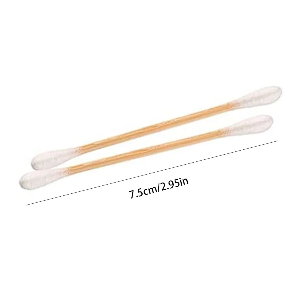

Disposable Cotton Swab Lint Free Micro Brushes Wood Hygienic Ear Cleaning Eyelash Extension Remover Double Round HeadSticks 100p