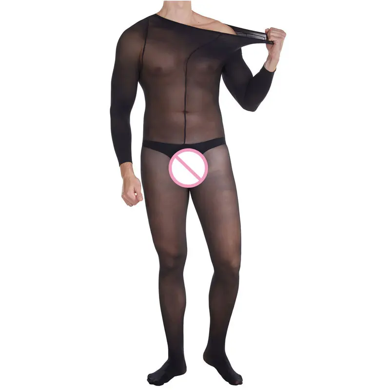 Сексуальные боди с открытой промежностью 30D масляный блеск облегающие чулки