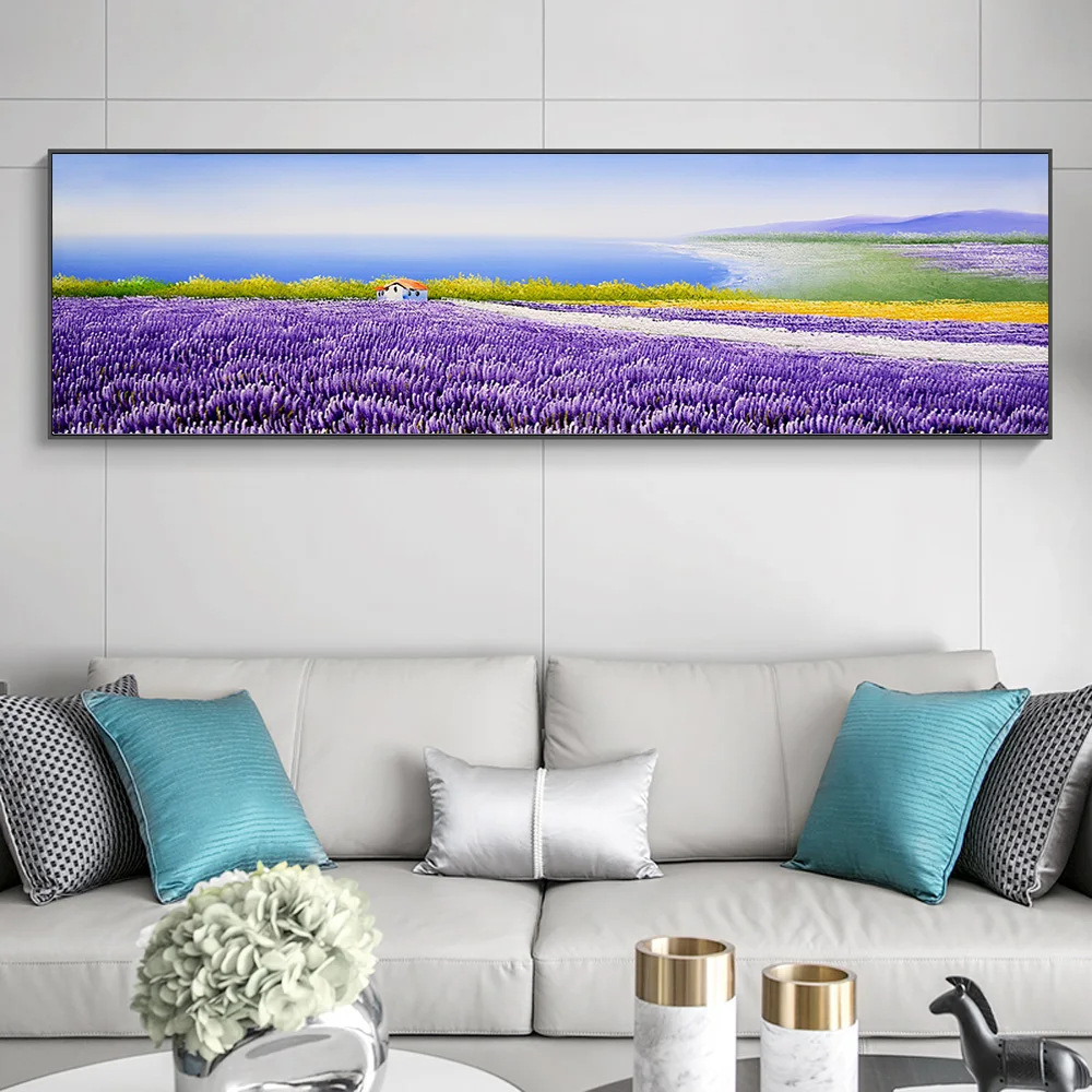 Картина на холсте Лавандовая морская настенная фиолетовые скандинавские