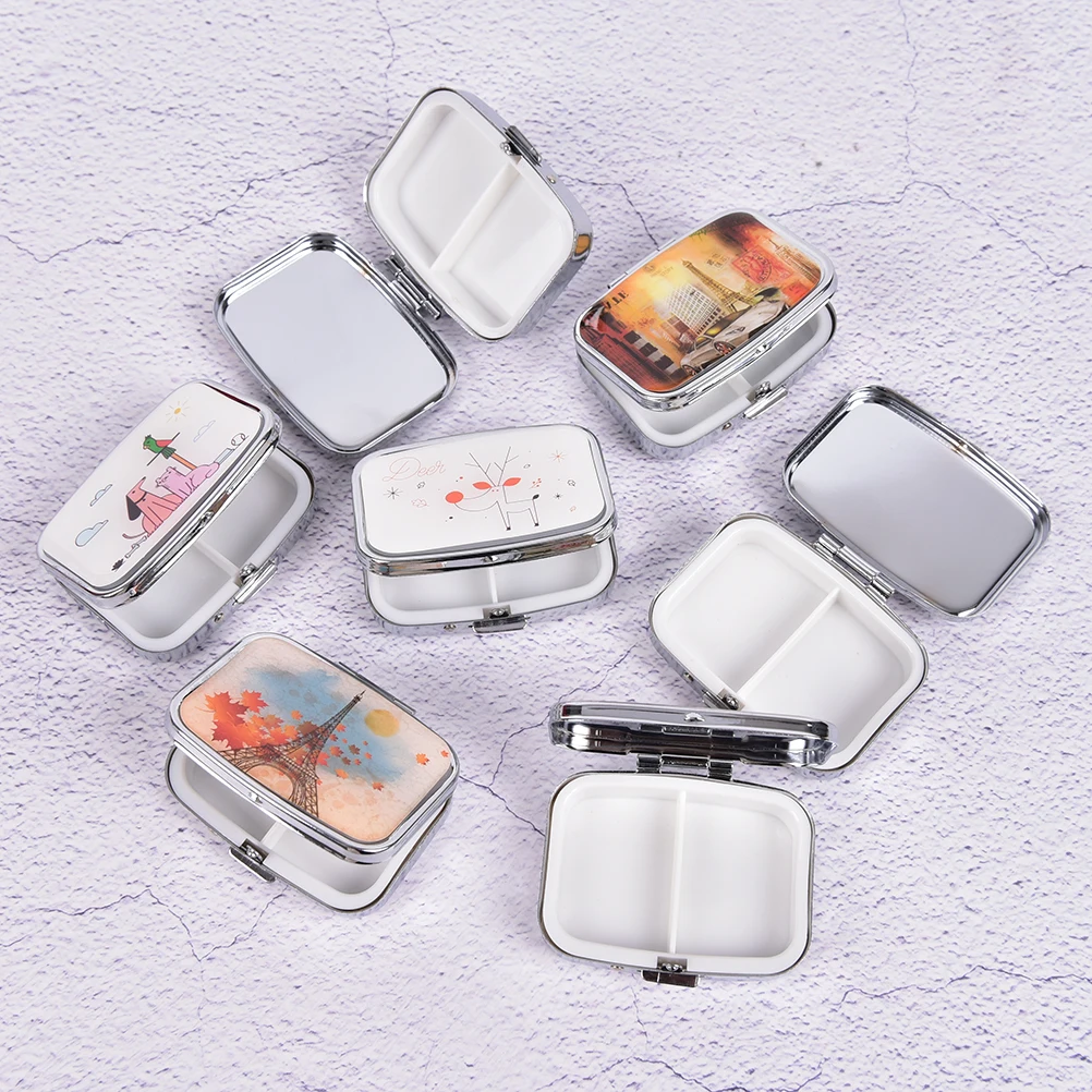 

Портативный складной таблетки Чехол Контейнер металлические таблетницы делитель таблеток приспособления для резки Pastilleros Pildoras Estuche для ме...