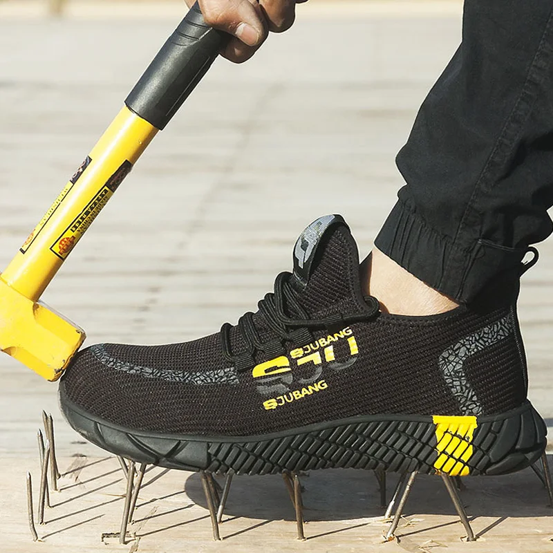 

Autumn 2020 New Safety Shoes Light Mesh Work Lace-Up Indestructible Steel Toe Shoes for Males Men's Shoes Plus Size 48