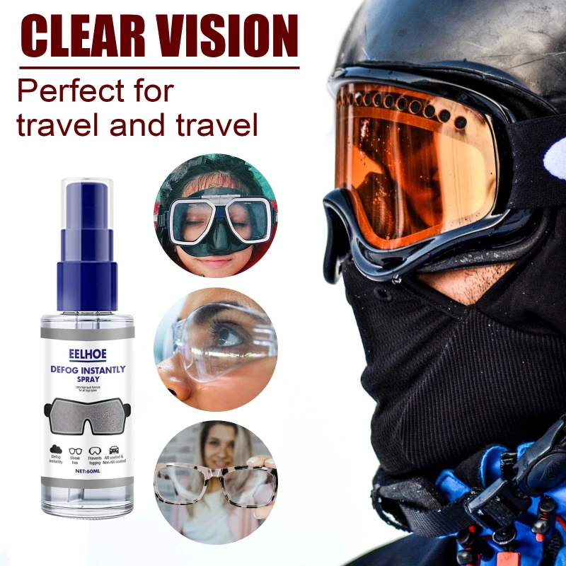 

30/60ml Anti-Fog Spray Eyeglass Lens Cleaner Car Windscreen Goggles Long Lasting Defogger Antifogging Agent