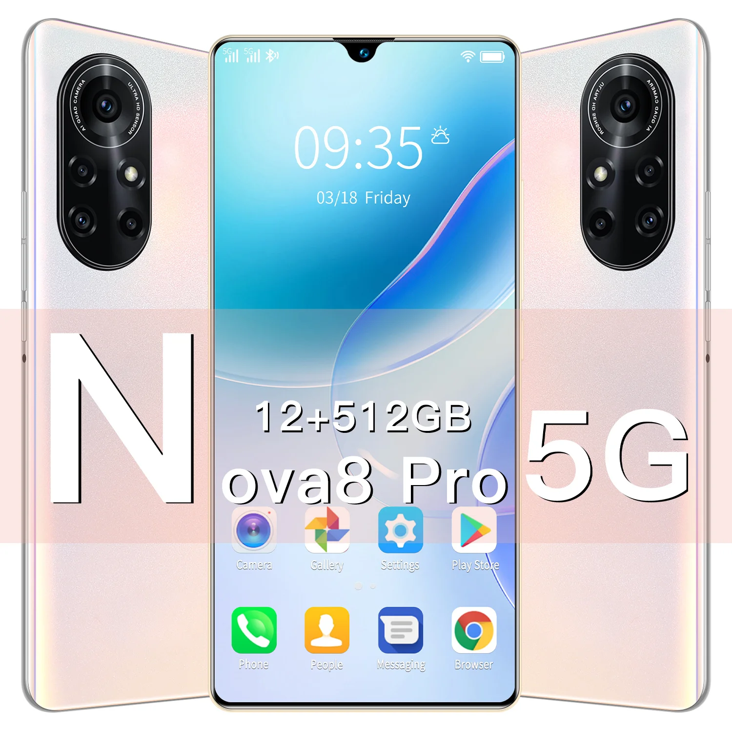 

Hot Global Version Nova8 Pro 7.1" Smartphone 12+512GB 6800mAh 10Core 32+64MP Face ID Fingerprint Unlock 5G Full Screen Cellphone