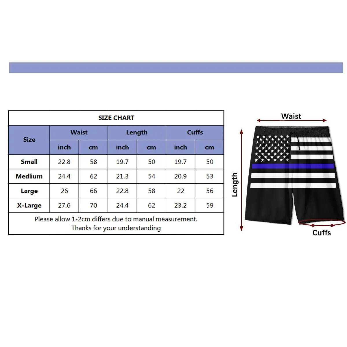 

Thin Blue Line American Flag Casual Shorts Summer New Running Fitness Fast-drying Trend Boys And Girls Short Pants