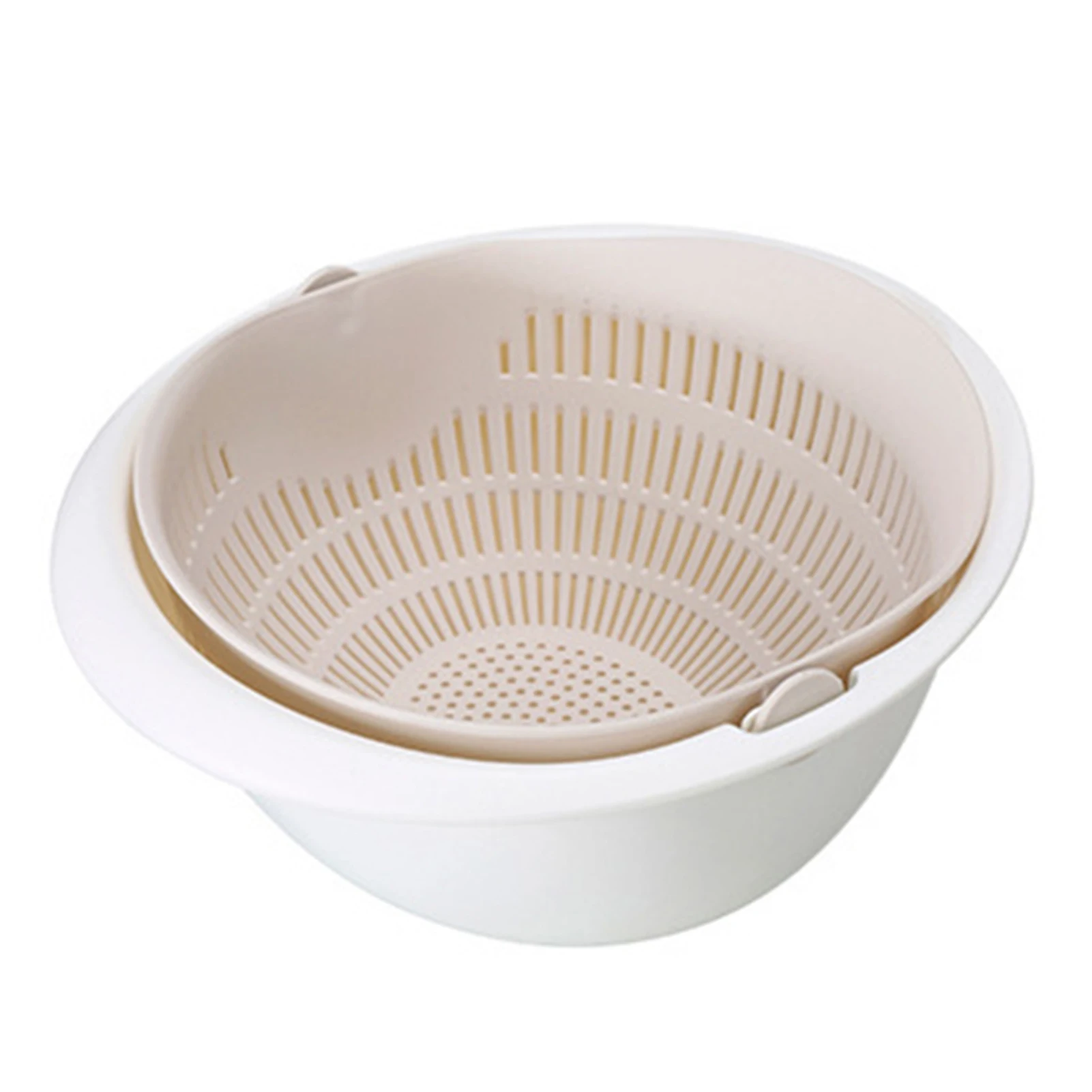 

Double Layer Swivel Drainer 2 in 1 Bowl Strainer Combo Durable Washable Convenient Detachable for Cleaning Veggies L23