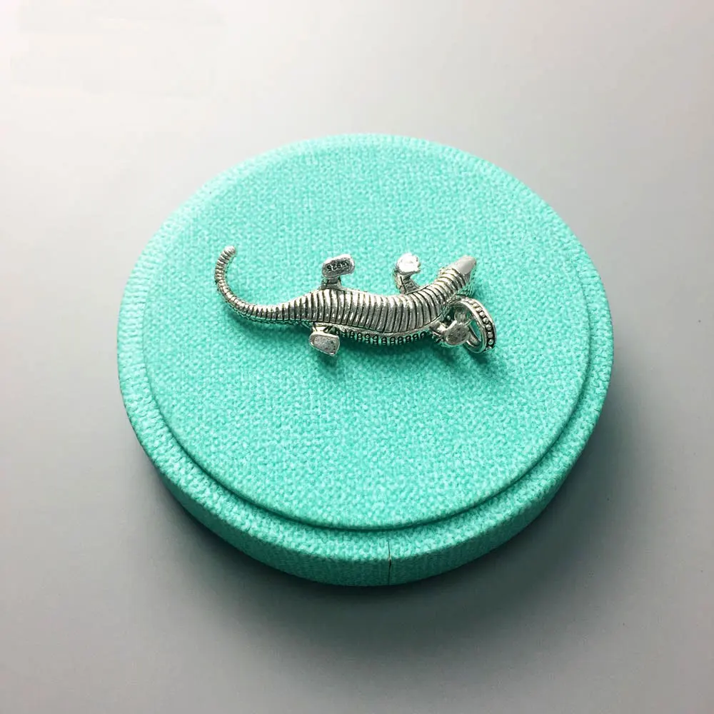 Подвески в виде ящерицы из серебра 925 пробы с черным фианитом | Украшения и