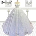 Роскошное Свадебное платье с вырезом сердечком, модель 2021 года, свадебное платье А-силуэта, свадебное платье со шнуровкой