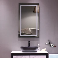 Bathroom Mirror with Led Light Glass Mirror Square Built-in Light Strip Touch LED Anti-fog Easy to install 40"x 24"[US-W]