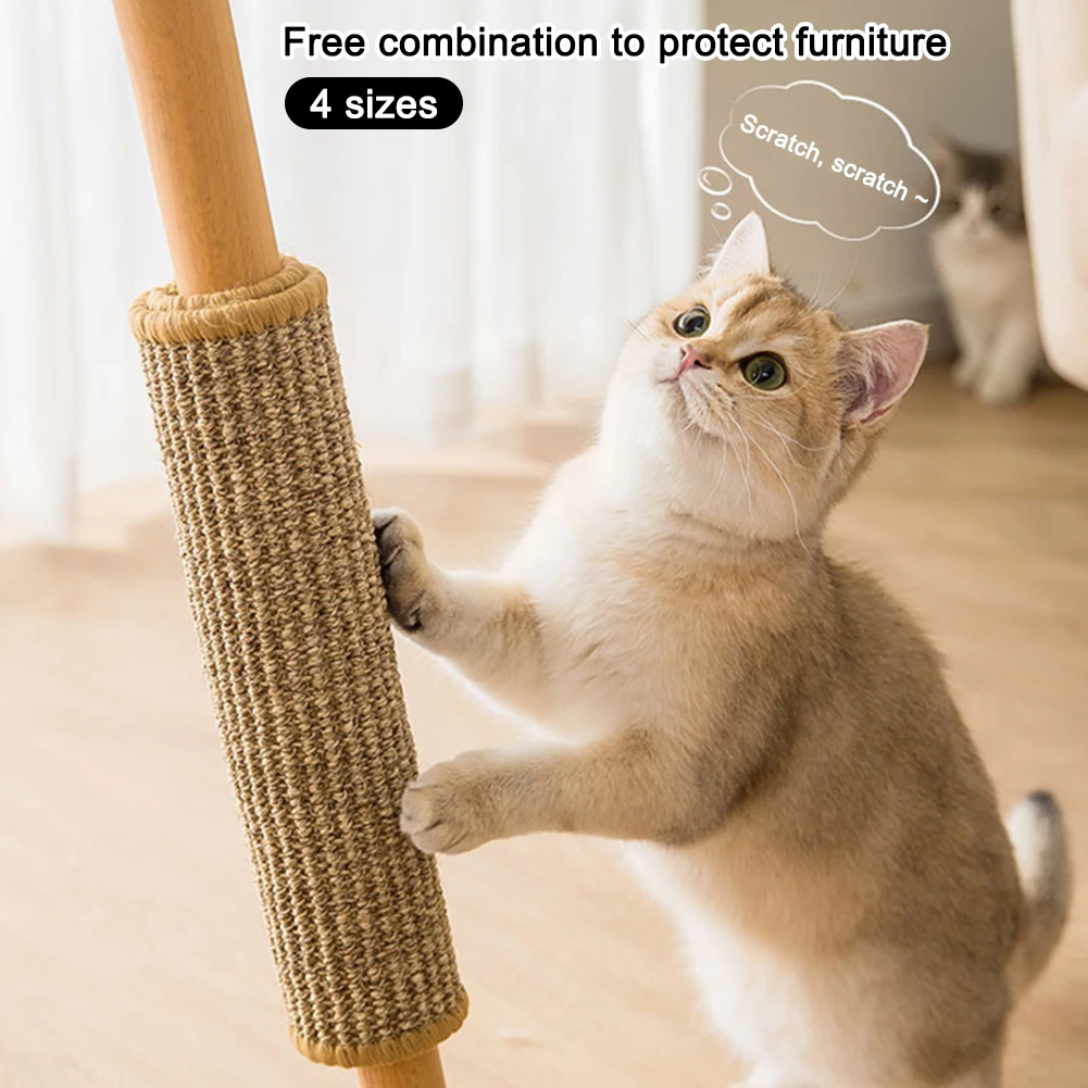 Когтеточка для кошек коврик из сизаля кошачья скребок ногтей кошки дерево